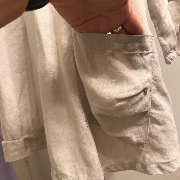 Et’Lois 100% Linen Lagenlook Asymmetric Hem Tunic M - Picture 6 of 9